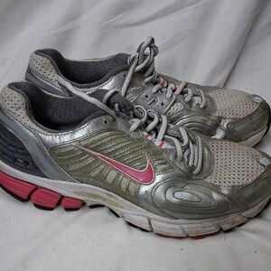 Nike Silver and Pink Athletic Shoes